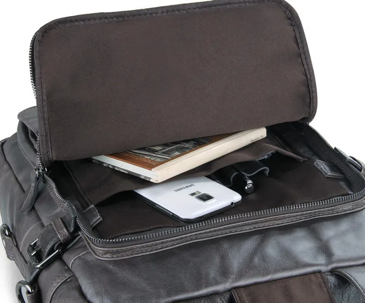 JMD мужской светло-серый Рюкзак из натуральной кожи сумка для путешествий 7065I |