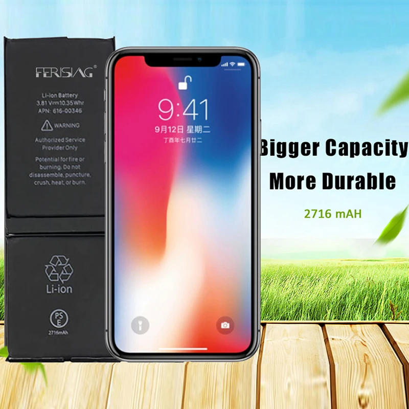 Для iphone X батарея FERISING емкость ремонт сотового телефона сменная батарея батареи для iphone X 0 цикл