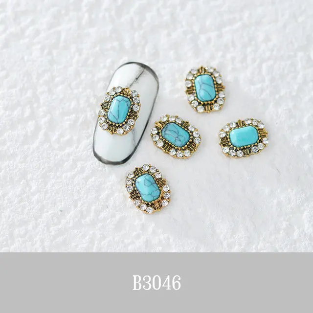 B3046 20 шт./лот, овальные/капли/сердце, Мраморная текстура, 3D сплав, стразы для дизайна ногтей, металлические маникюрные аксессуары для ногтей, DIY украшения ногтей, подвески - Цвет: B3046