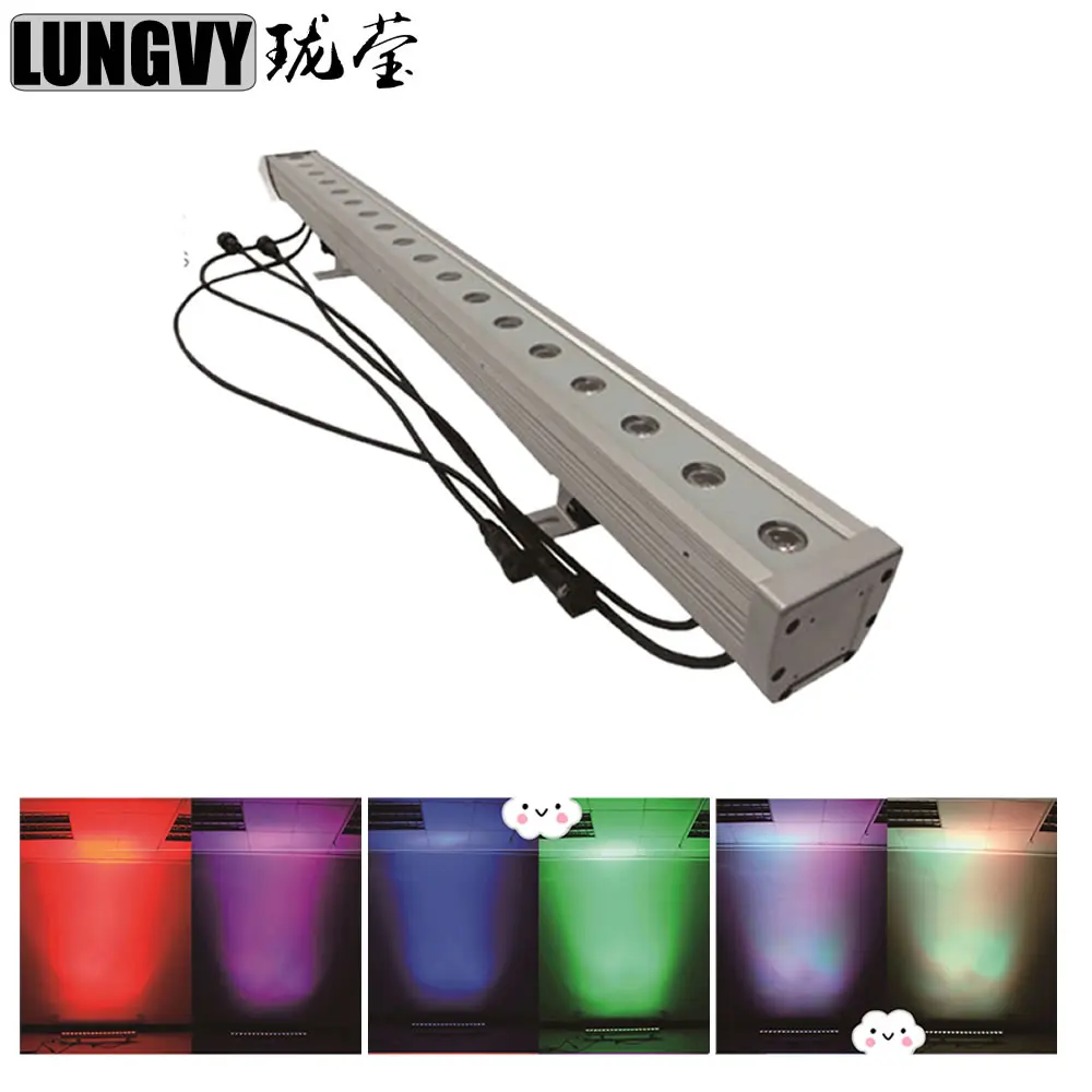 

Бесплатная доставка DMX Dj-светильник RGB 18x3 Вт эффект бега 3 в 1 Светодиодная настенная шайба Наружное освещение Водонепроницаемая проекция IP65