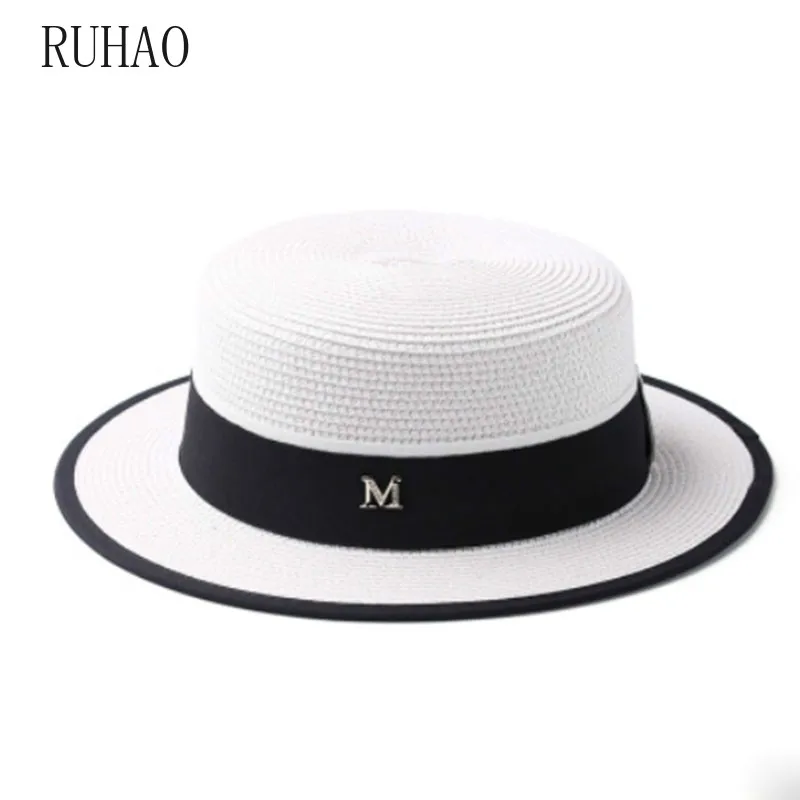 

RUHAO Summer straw hat casual sunscreen beach hat M standard fashion women's hat