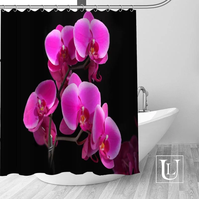 Shower Curtain Новое поступление на заказ Орхидея цветок занавеска для душа полиэфирная ткань занавески с крючками для ванной комнаты плесени устойчивый декор для ванной комнаты - Цвет: Shower Curtain