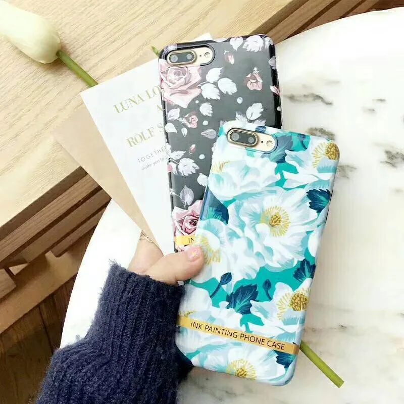Цветок чехол для iPhone 7 Plus Винтаж 3D рельеф с цветочным рисунком милый кремния Чехол