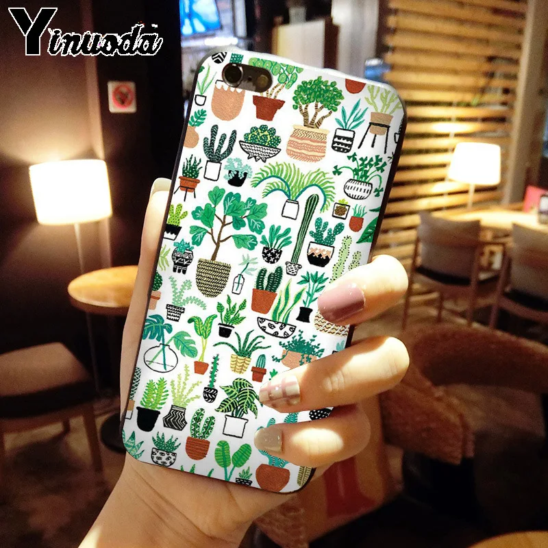 Высококачественный чехол для телефона Yinuoda green cactus plant iPhone 6S 6plus 7 7plus 8 8Plus X Xs MAX 5 5S XR |