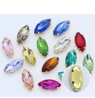 Стеклянные кристаллы, золотые когти 4x8 мм  17x32 мм, красивые цвета, лошадиный глаз, в форме маркиза, пришить стразы, бусины, аппликация, сделай сам