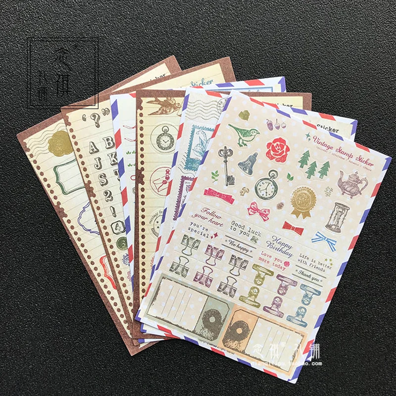 6PCS Vintage Stamp Sticker Old Style Diary Decoration Cartoon Self Adhesive Stickers Sticky Notes Washi Tape
6PCS Vintage Stamp Sticker Old Style Diary Decoration Cartoon Self Adhesive Stickers Sticky Notes Washi Tape