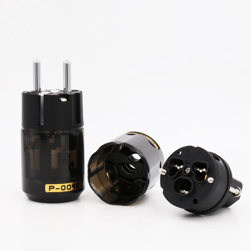 Фирменная Новинка 1 пара P004E+ C004 родиевое покрытие EUR Schuko AC Разъем питания C004 IEC разъем питания