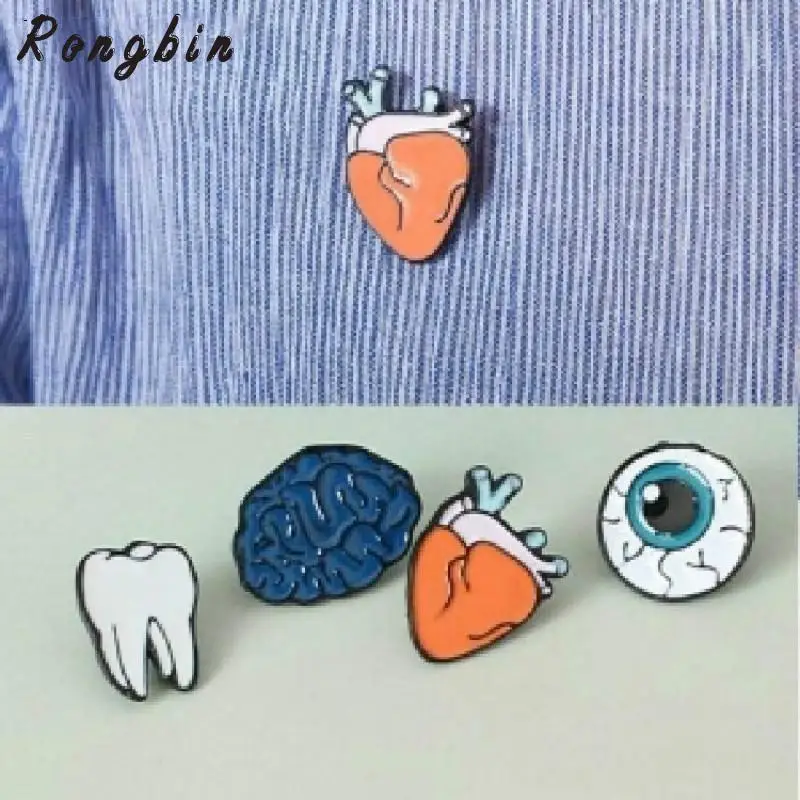 Women Eye Heart Brain Human Organs Brooch Collar Pin Jewelry Accessories Christmas Gift broches para as mulheres pins | Украшения и