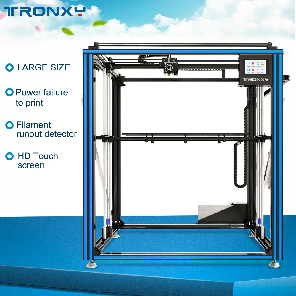 Tronxy X5S 500 3d принтер большой размер печати 500x500x600 алюминиевый 3 5 дюймов сенсорный