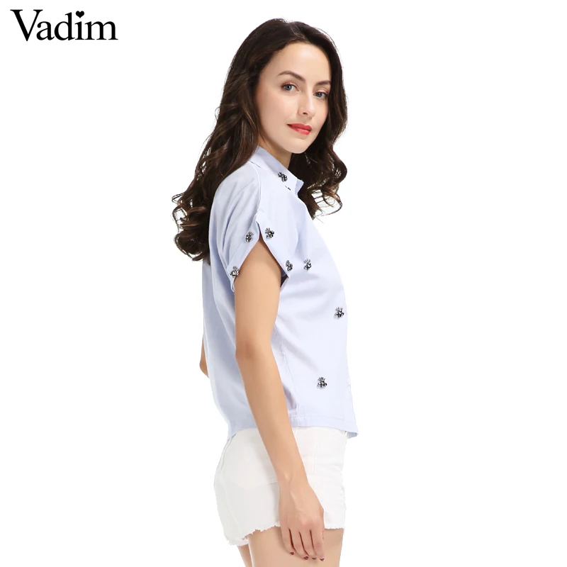 Женская блузка с коротким рукавом и отложным воротником|collar blouse|blouse brandbrand blouse |