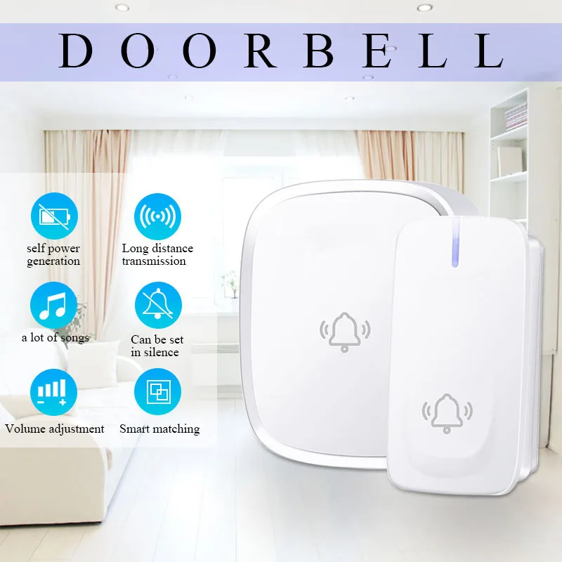 Doorbell Умный WiFi видеодомофон, дверной звонок, камера безопасности, дверной телефон, звонок с кольцом, домофон, 2 способа аудио, sd-карта для iOS Android - Цвет: Doorbell