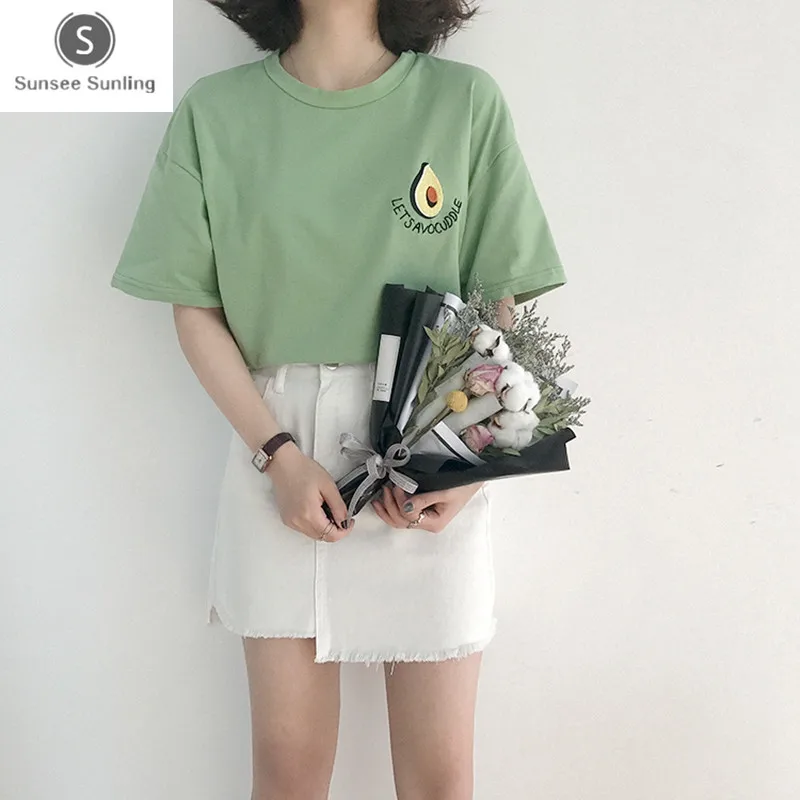 Женские винтажные футболки с вышивкой в стиле Панк Harajuku Ulzzang корейский кавайный