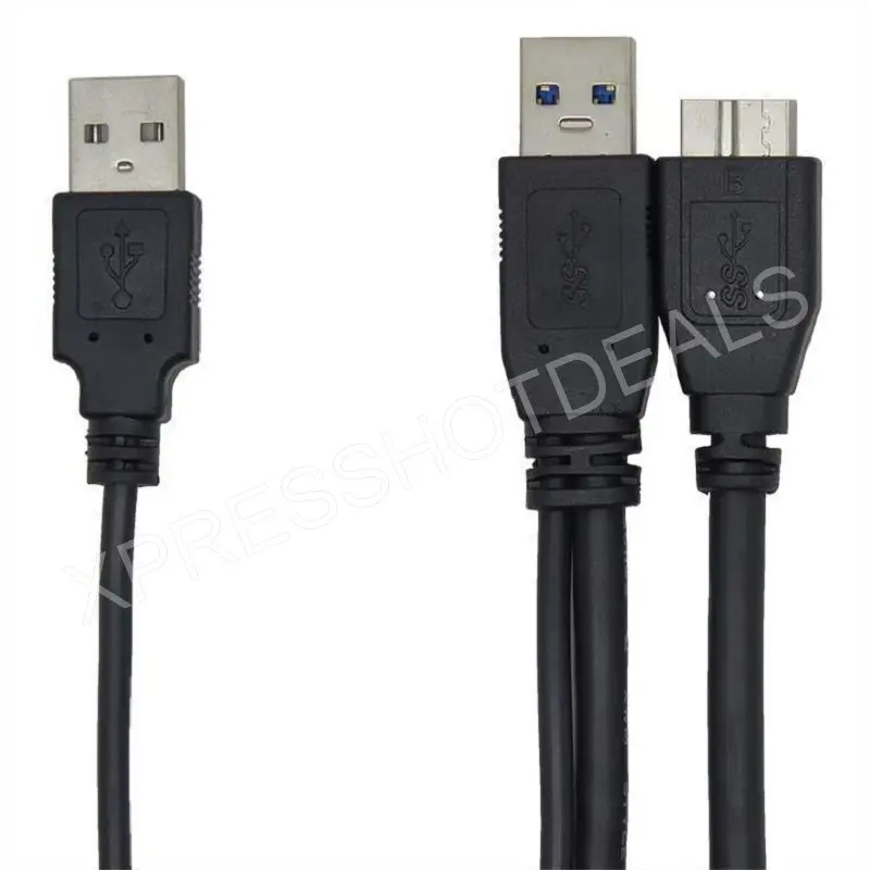 Двойной USB 3 0 A папа к Micro B Y черный кабель питания для мобильного жесткого диска 1
