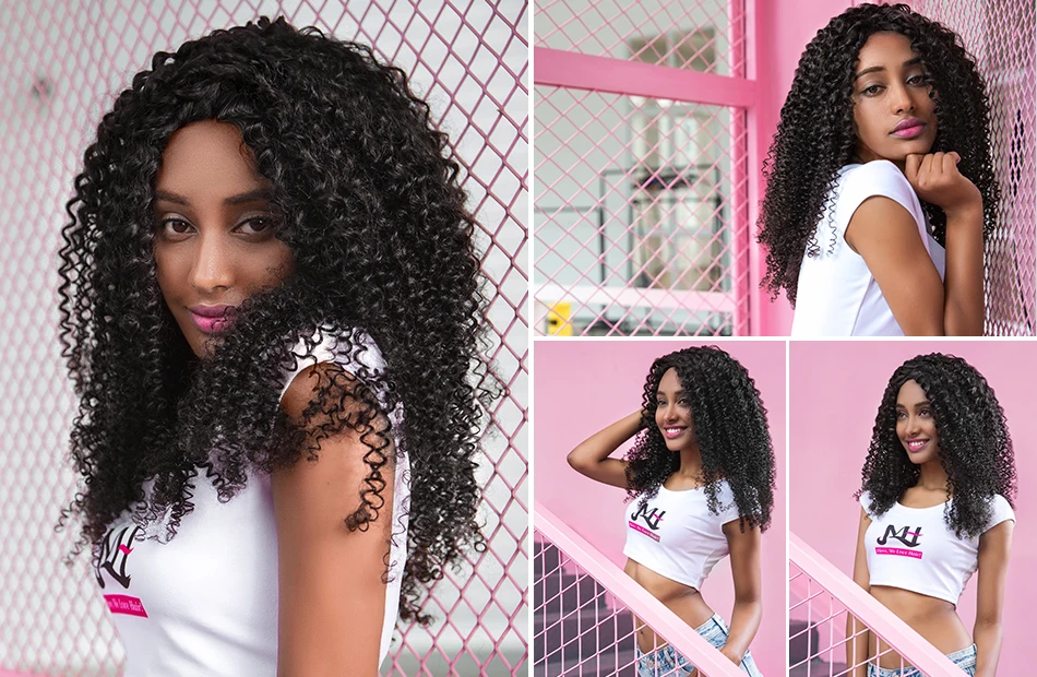 JVH перуанской странный вьющихся волос человеческих волос Weave Связки Natural Цвет Волосы remy 14 дюймов-26 дюймов