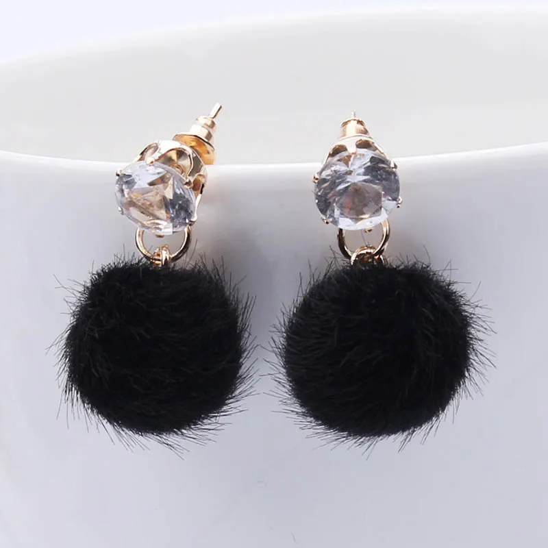 Женские короткие серьги гвоздики Bobo Ball эффектные простые бижутерия для