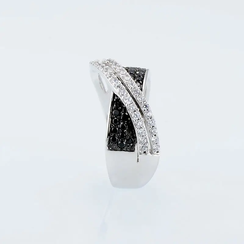 SANTUZZA серебряное кольцо для женщин, 925 пробы, серебряное модное круглое кольцо для женщин, кольцо с кубическим цирконием, вечерние ювелирные изделия