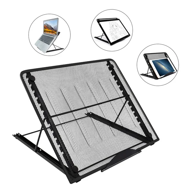 Регулируемая сетчатая вентиляционная подставка для ноутбука черная Складная