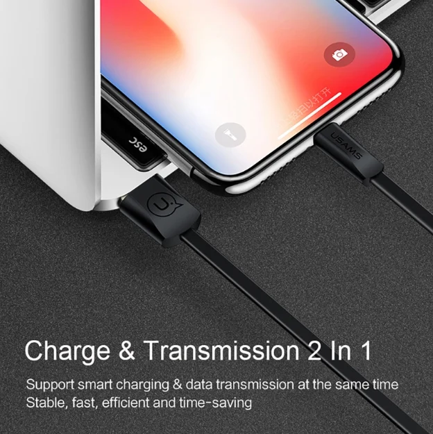 USAMS бренд 1 2 M кабель для быстрой зарядки iPhone X/iPhone 8 7 Plus 6s передача данных