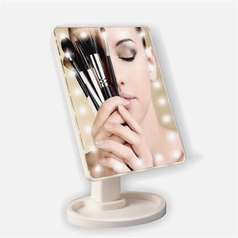 

Professional LED Touch Screen Vanity Mirror Luxury Mirror with 16/22 LED Light 180 Degree Adjustable Table Mirror