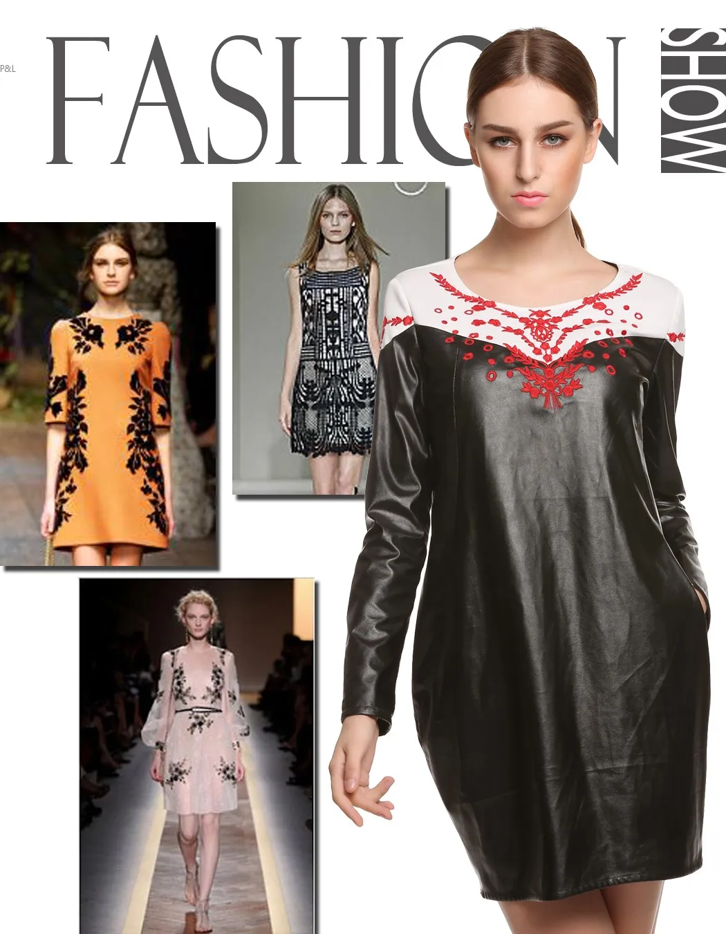 Женская мода Весна Лето Платье С Длинным Рукавом PU Кожаные Платья O Шеи Прямо Мини