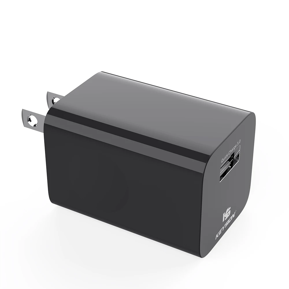Black US Plug KEYSION 24 Вт Быстрая зарядка 3,0 USB зарядное устройство для samsung Xiaomi huawei Быстрая зарядка QC 3,0 зарядное устройство для мобильного телефона для iphone - Тип штекера: Black US Plug