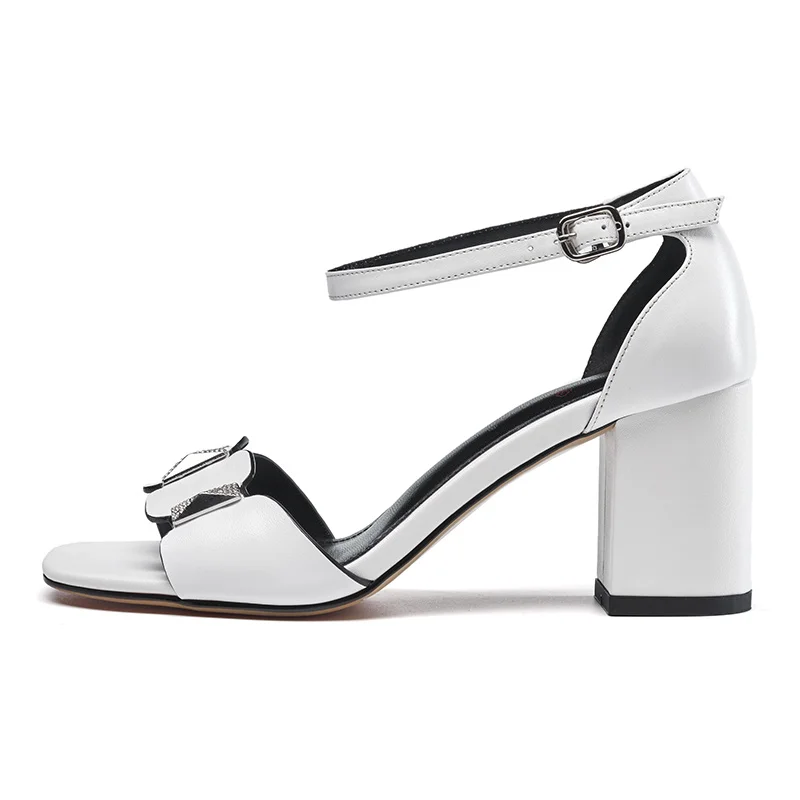 Universe/Новое поступление женские сандалии из коровьей кожи с квадратным носком и