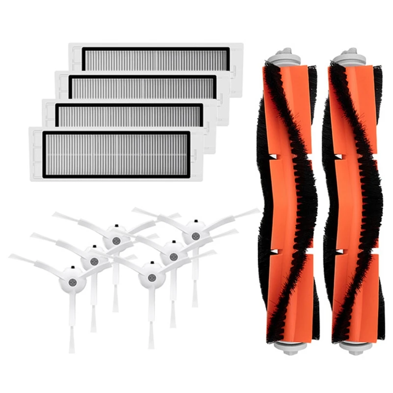 Orange 6 X боковая щетка+ 4 X Hepa фильтр+ 2 X основная щетка для Xiao mi вакуумная 2 Roborock S50 mi Запчасти для робота-пылесоса аксессуары - Цвет: Orange