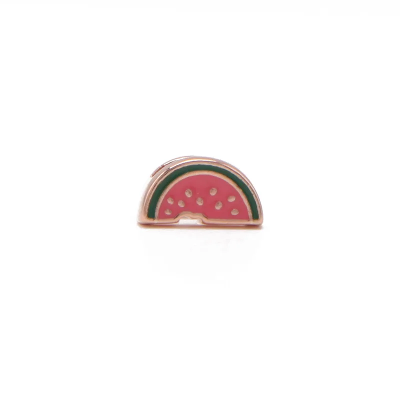 Rose Gold watermelon SANSHOOR Новое поступление YUMMY кекс мороженое леденец и Арбуз для маленького размера подходит 8 мм широкий сетчатый браслет для детей - Окраска металла: Rose Gold watermelon