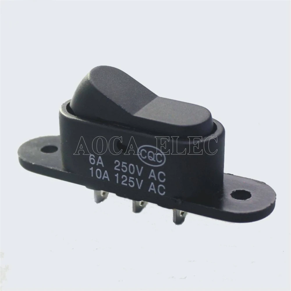 100 шт. встроенный кулисный переключатель из черного пластика 6 А В переменного