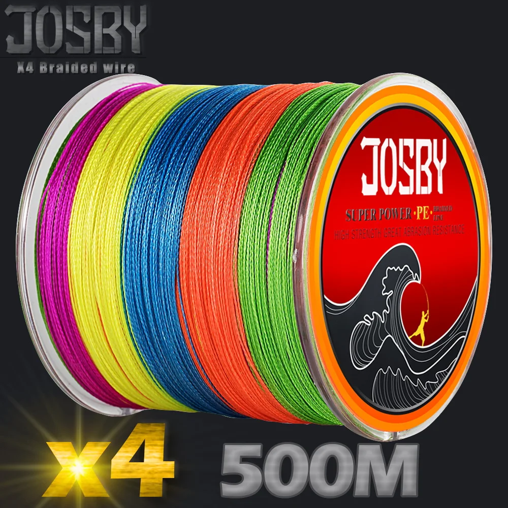 JOSBY 4 нити плетеная классическая черная супер сильная морская карповая леска многоцветная нить для морской воды 10-85LB 1,0-8,0# Хорошая