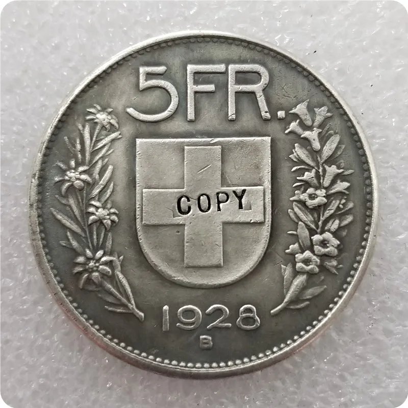 1928B 1924B, 1928-B Швейцария 5 Франковская Монета КОПИЯ памятные монеты-копии монет медаль коллекционные монеты - Цвет: 1928B