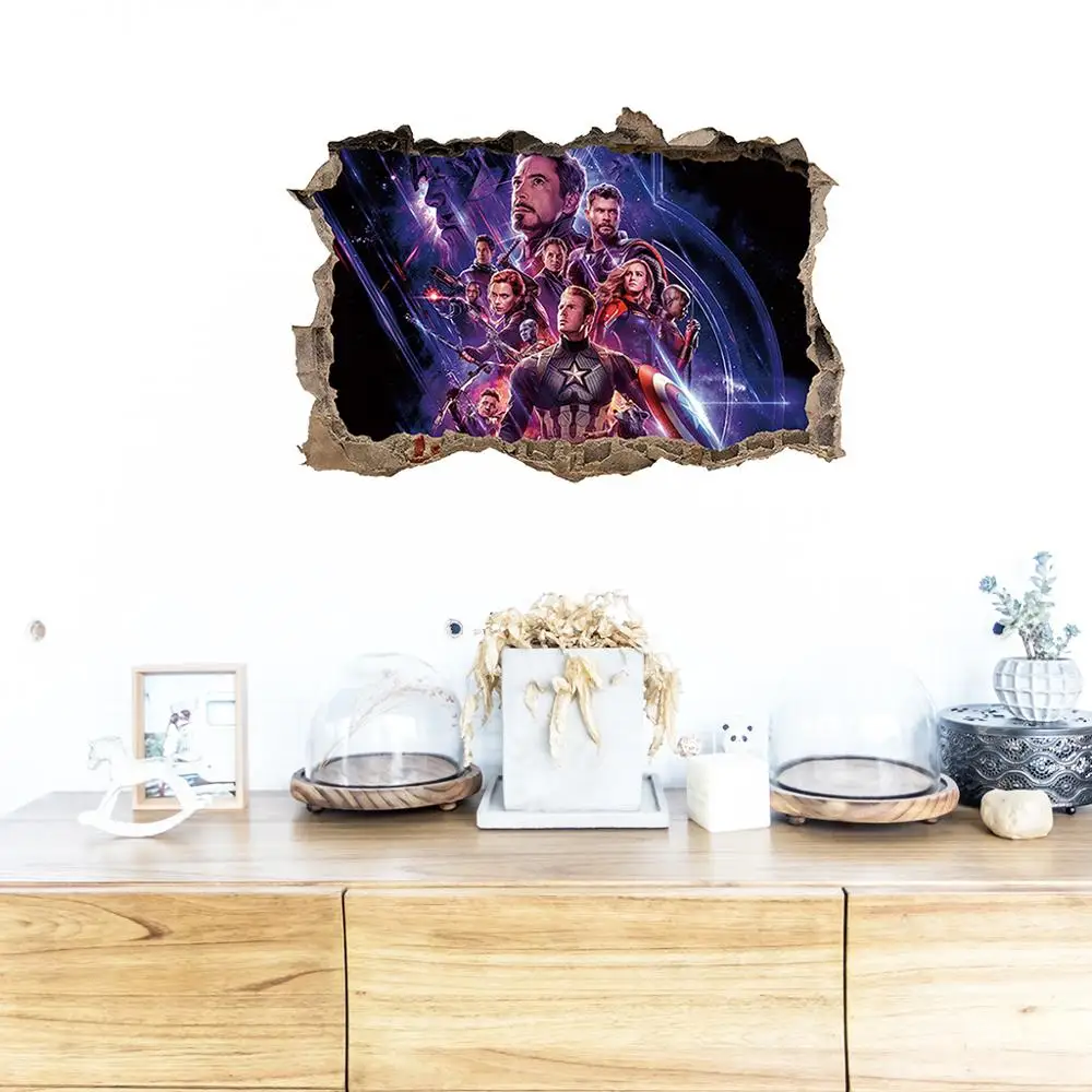 38*57 см Marvel Мстители серии DIY 3D наклейки на стену для детской комнаты домашний