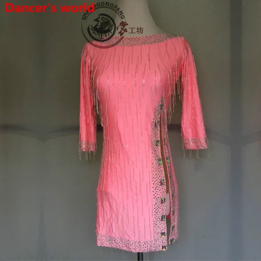 Настраиваемые цвета платье с кисточками для латинских танцев женское длинными