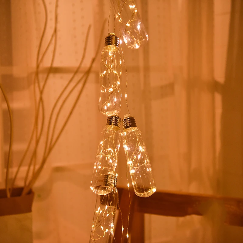 100 светодиодных скандинавских больших прозрачных флаконов светящиеся гирлянды