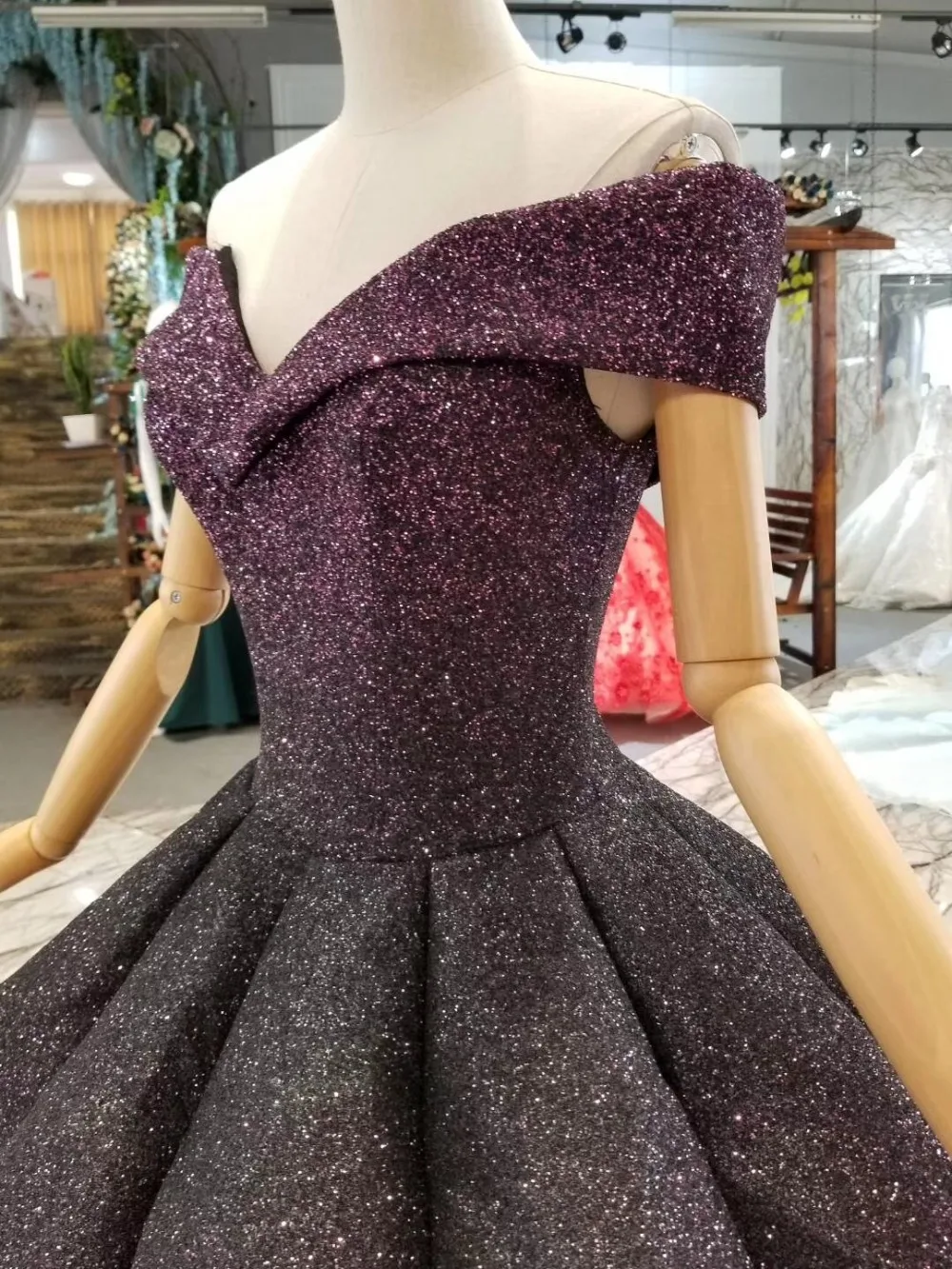 CloverBridal Пышное Бальное платье юбка длиной до пола с открытыми плечами бирюзовое черное двухтонное блестящее свадебное платье новейшее