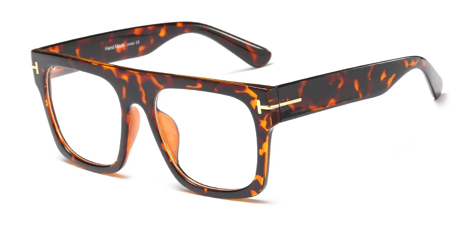 leopard Kachawoo большие квадратные очки для женщин Оптические трендовые аксессуары черные оправы для очков для мужчин негабаритные прозрачные - Цвет оправы: leopard
