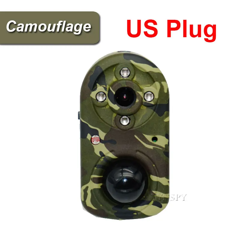 Camouflage(US Plug) ПИР Дикая Охота мини-камера Профессиональная 42 шт. инфракрасная камера ночного видения с датчиком движения Спортивная камера цифровая уличная видеокамера - Цвет: Camouflage(US Plug)
