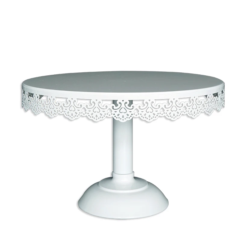 

White dessert tray Wrought iron cake stand wedding props European dessert table ornaments lace cake plate
