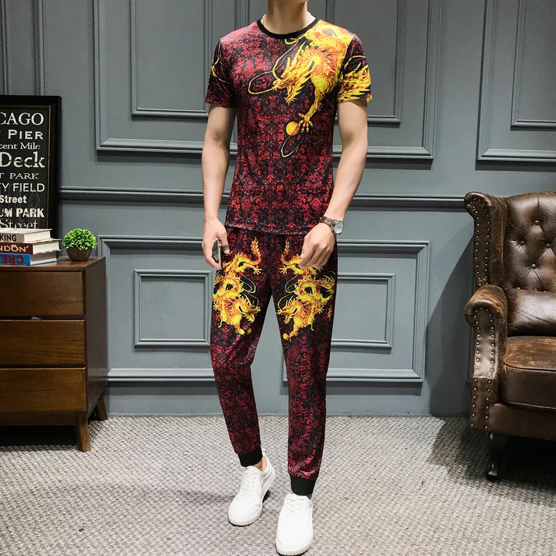 Летние 2 шт. спортивный костюм спортивные штаны для бега Slim Fit комплект шаровары