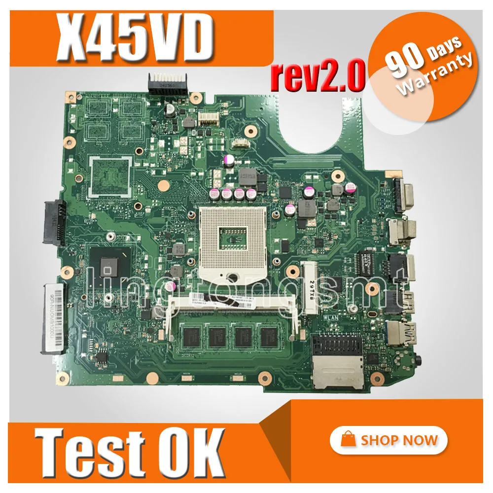 X45VD материнская плата для For Asus ноутбука x45c Интегрированная rev2.0 Тест 100% ok|x54c