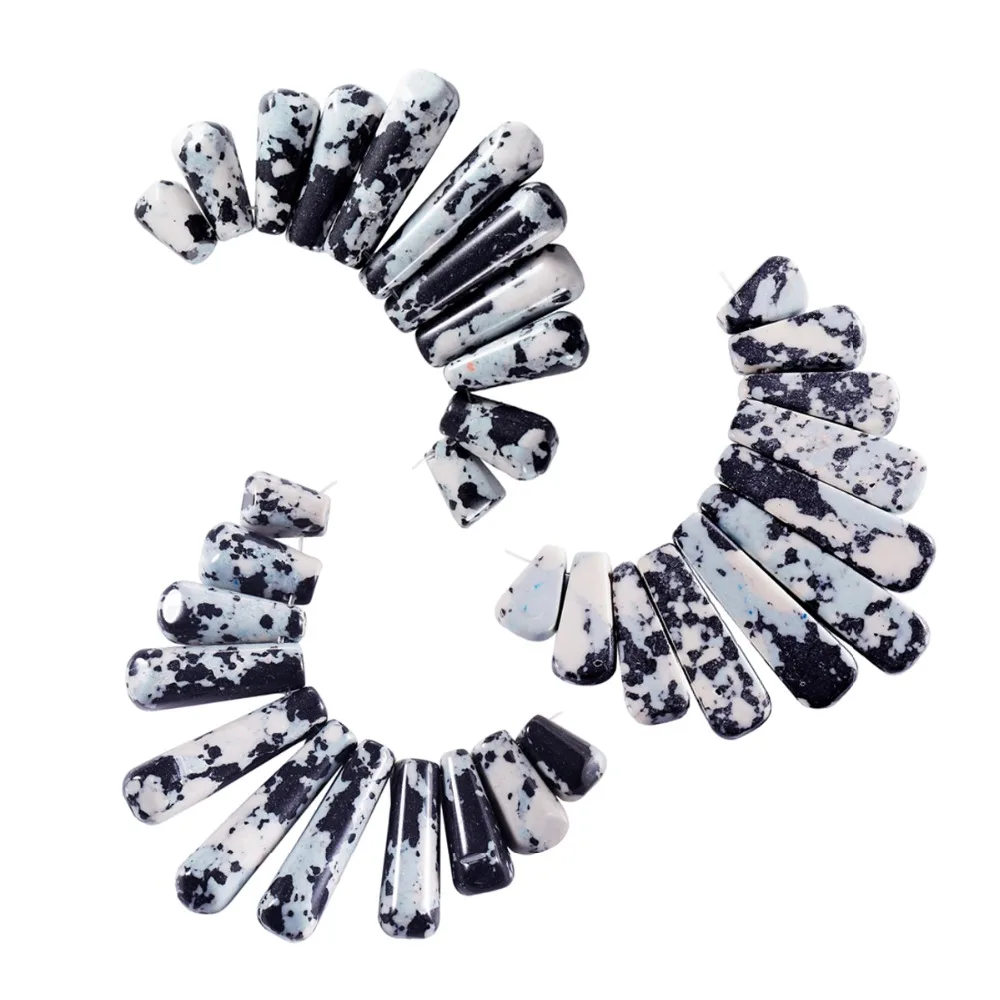 

SUNYIK Howlite Stone Bar Stick Flat back Loose Beads Pendant for Jewelry Making 11Pcs/Set