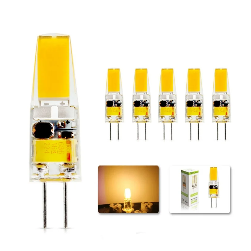 5 шт./лот 2020 G4 AC DC 12V Led сапфир COB лампа 3W 6W диммируемая замена галогенная свет 360 Угол