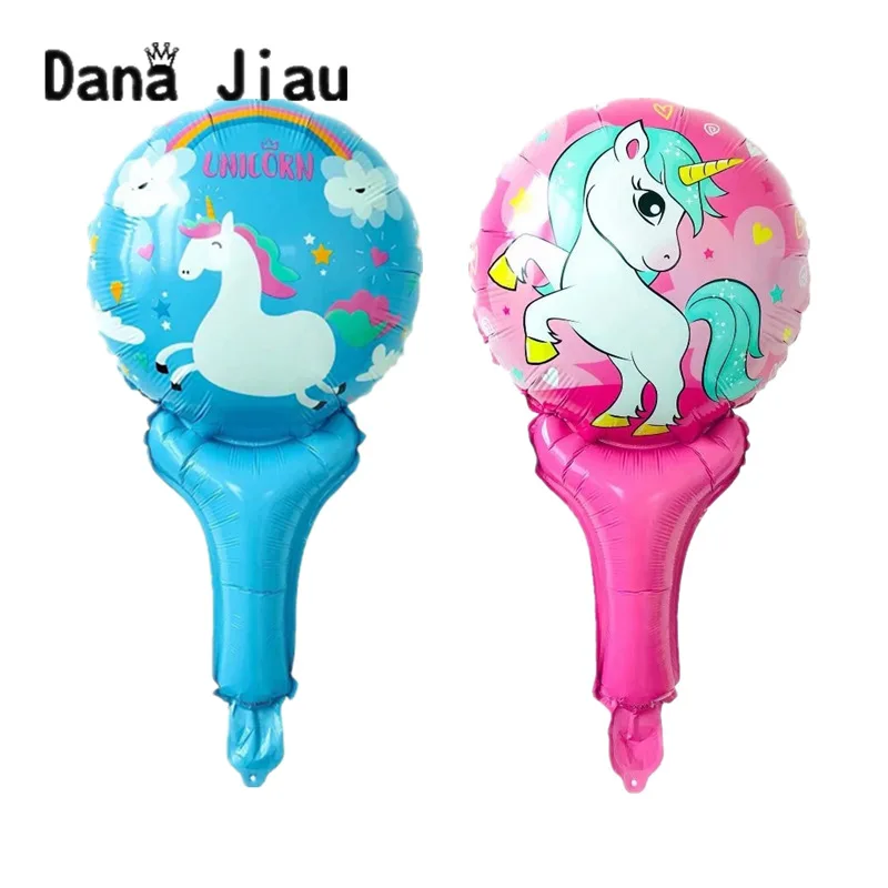 Мини Единорог Алюминиевая Фольга Воздушный шар ручной палки День Рождения