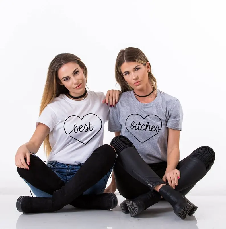 Skuggnas ЛУЧШИЕ СУКИ BFF Футболка модная лучшая подруга одинаковые футболки с