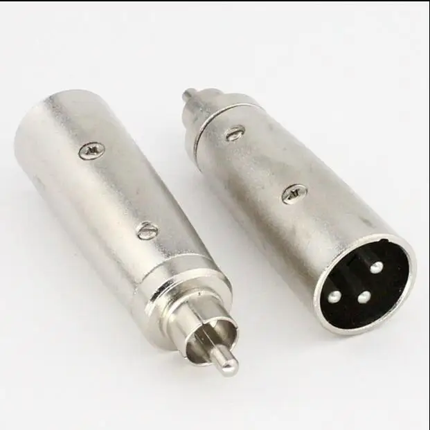 

10pcs-100pcs J3P Male XLR to Male RCA and RCA to XLR 3-Pole Connector Plug RCA Jack for Microphone 3-Pole