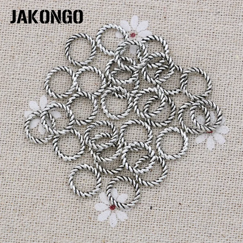 JAKONGO 50 шт античные посеребренные кольца круглые соединители для изготовления