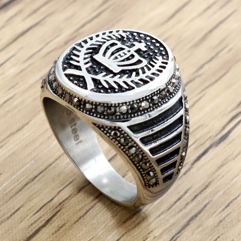 Высокое качество Панк Корона узор Для мужчин s перстни Винтаж квадратный Титан