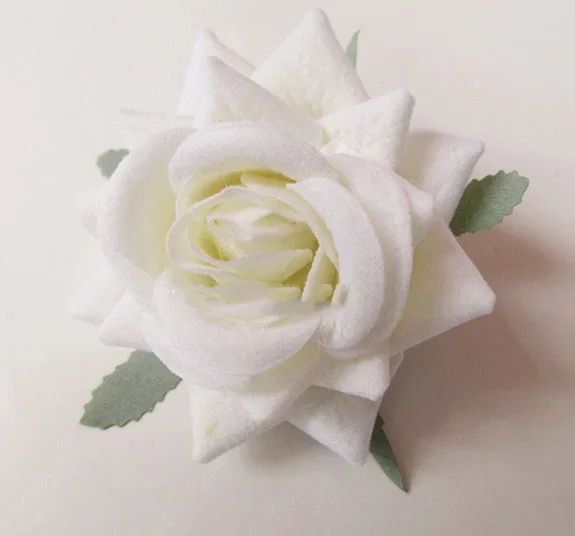 Искусственные головки цветов объем розовый бархат угол имитация цветка розы