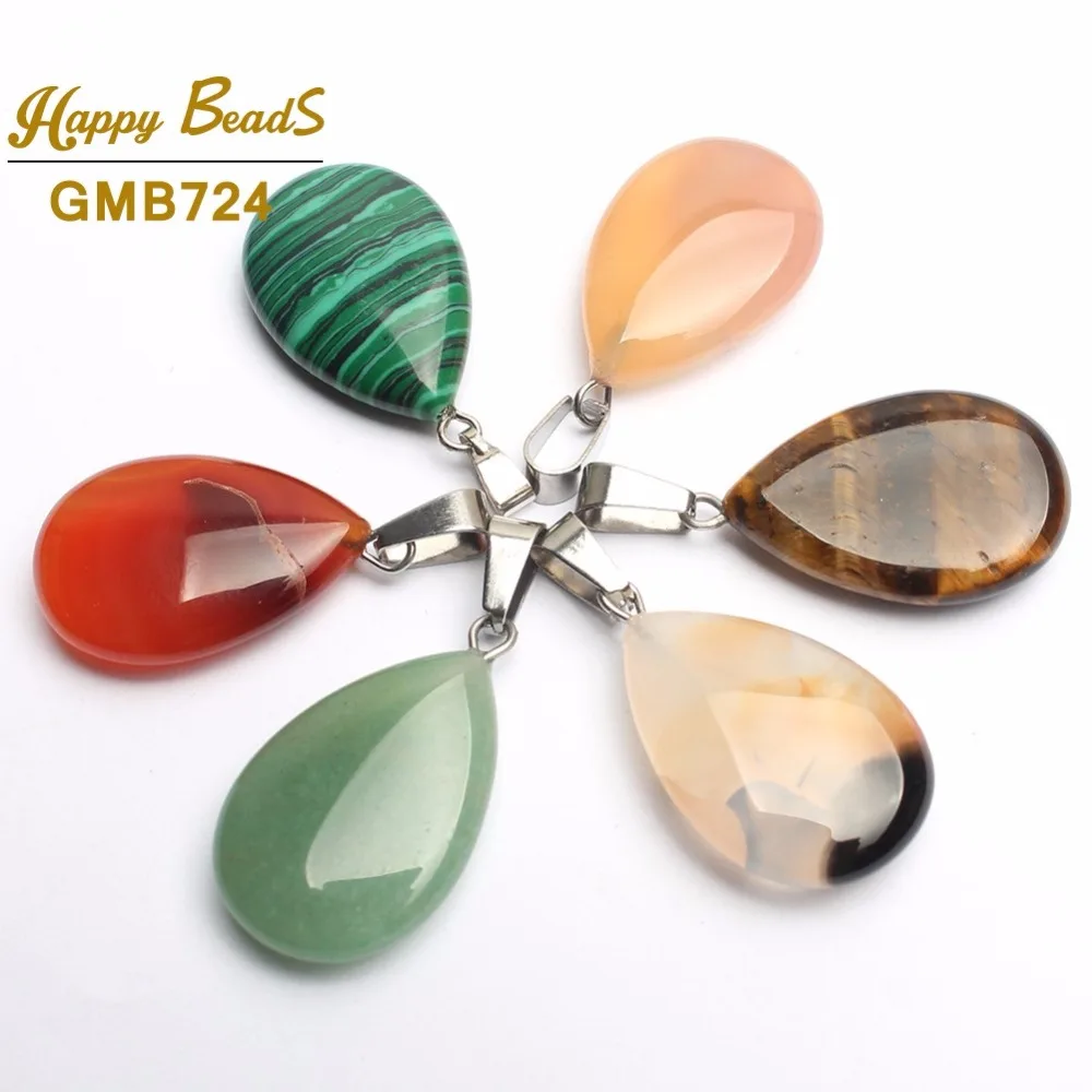 Натуральный камень кристаллическая кварцевая водяная подвеска в форме капли