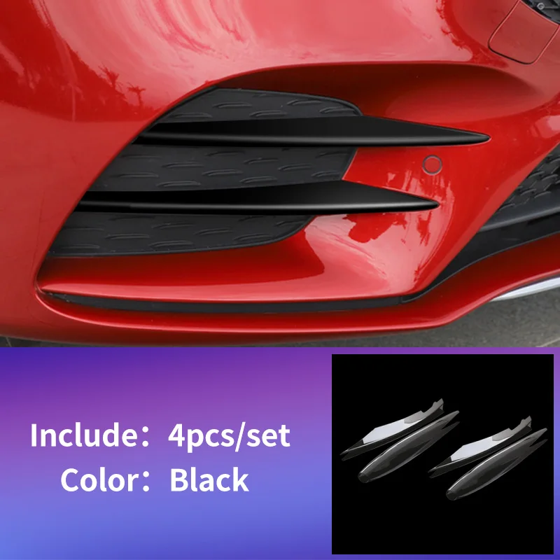 gloss black 4pcs Передний противотуманный светильник для Mercedes w177 amg/класс a mercedes classe a w177 clase планки/a180 Mercedes a класс w177 аксессуары - Название цвета: gloss black 4pcs